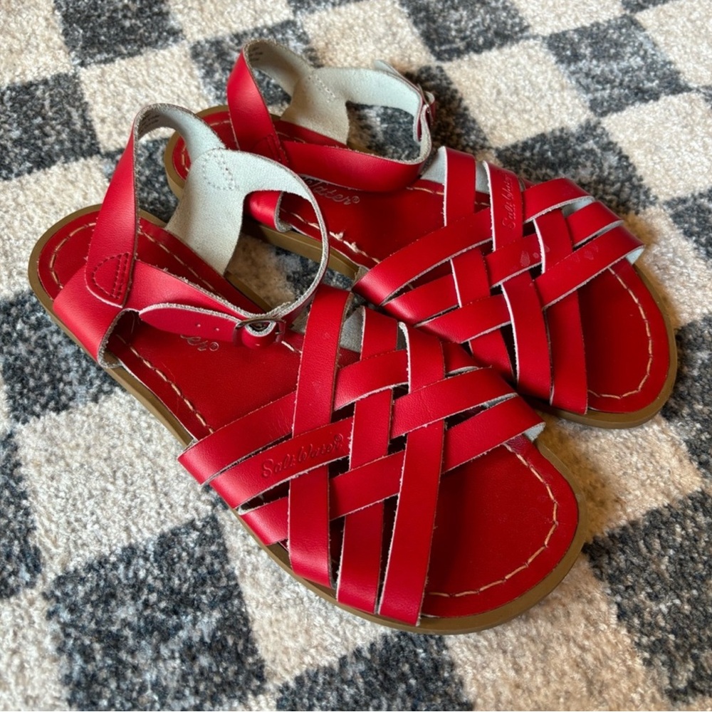 Red Saltwater Sandals Youth/Womens